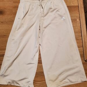 Adidas Cream Wide-Leg Trousers